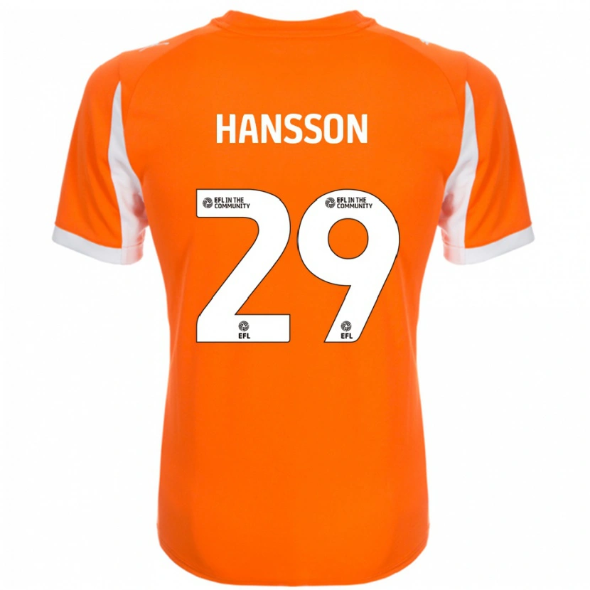 Danxen Pánské Emil Hansson #29 Oranžová Bílá Domů Hráčské Dresy 2025/26 Dres