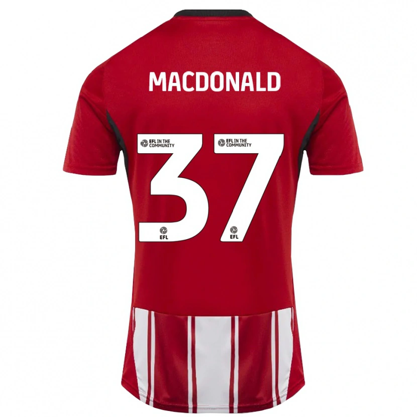 Danxen Pánské Shaun Macdonald #37 Červená Bílá Černá Domů Hráčské Dresy 2025/26 Dres