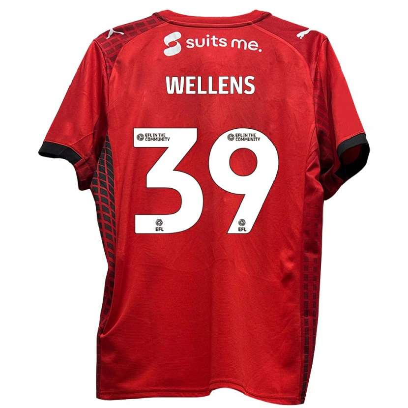 Danxen Pánské Alfie Wellens #39 Červená Černá Domů Hráčské Dresy 2025/26 Dres