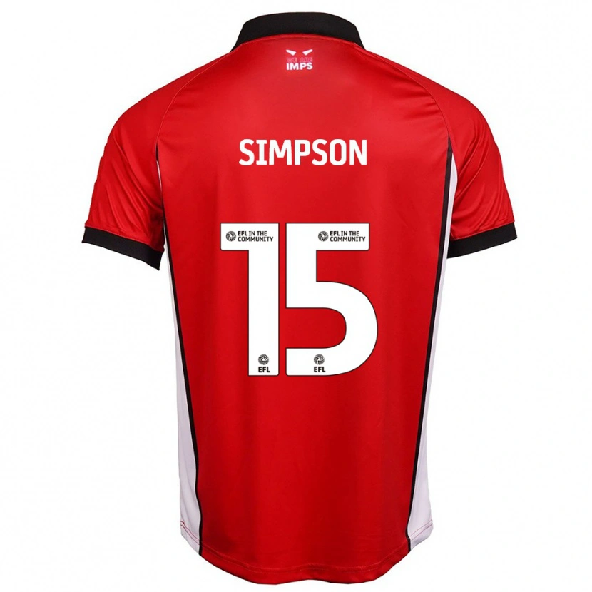 Danxen Pánské John Simpson #15 Červená Bílá Domů Hráčské Dresy 2025/26 Dres