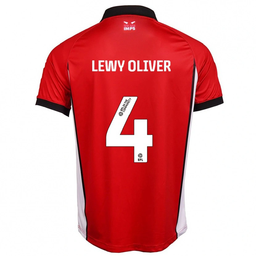 Danxen Pánské Lewy Oliver #4 Červená Bílá Domů Hráčské Dresy 2025/26 Dres