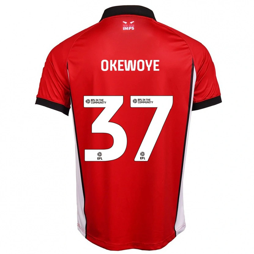 Danxen Pánské Gbolahan Okewoye #37 Červená Bílá Domů Hráčské Dresy 2025/26 Dres