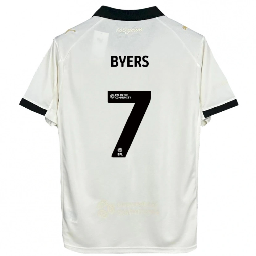 Danxen Pánské George Byers #7 Špinavě Bílá Černá Domů Hráčské Dresy 2025/26 Dres