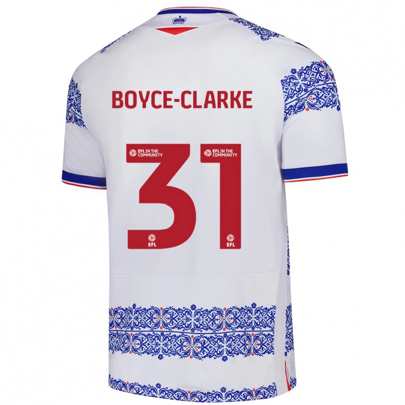 Danxen Pánské Coniah Boyce-Clarke #31 Bílá Modrá Domů Hráčské Dresy 2025/26 Dres