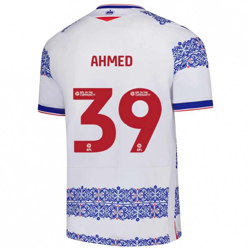 Danxen Pánské Ashqar Ahmed #39 Bílá Modrá Domů Hráčské Dresy 2025/26 Dres