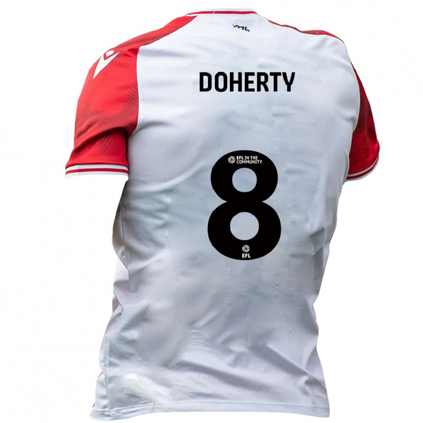 Danxen Pánské Ryan Doherty #8 Bílá Červená Domů Hráčské Dresy 2025/26 Dres