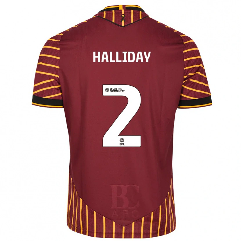 Danxen Pánské Brad Halliday #2 Oranžová Vínová Domů Hráčské Dresy 2025/26 Dres