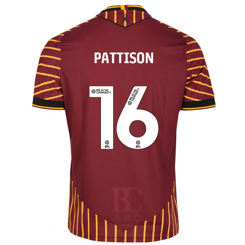 Danxen Pánské Alex Pattison #16 Oranžová Vínová Domů Hráčské Dresy 2025/26 Dres