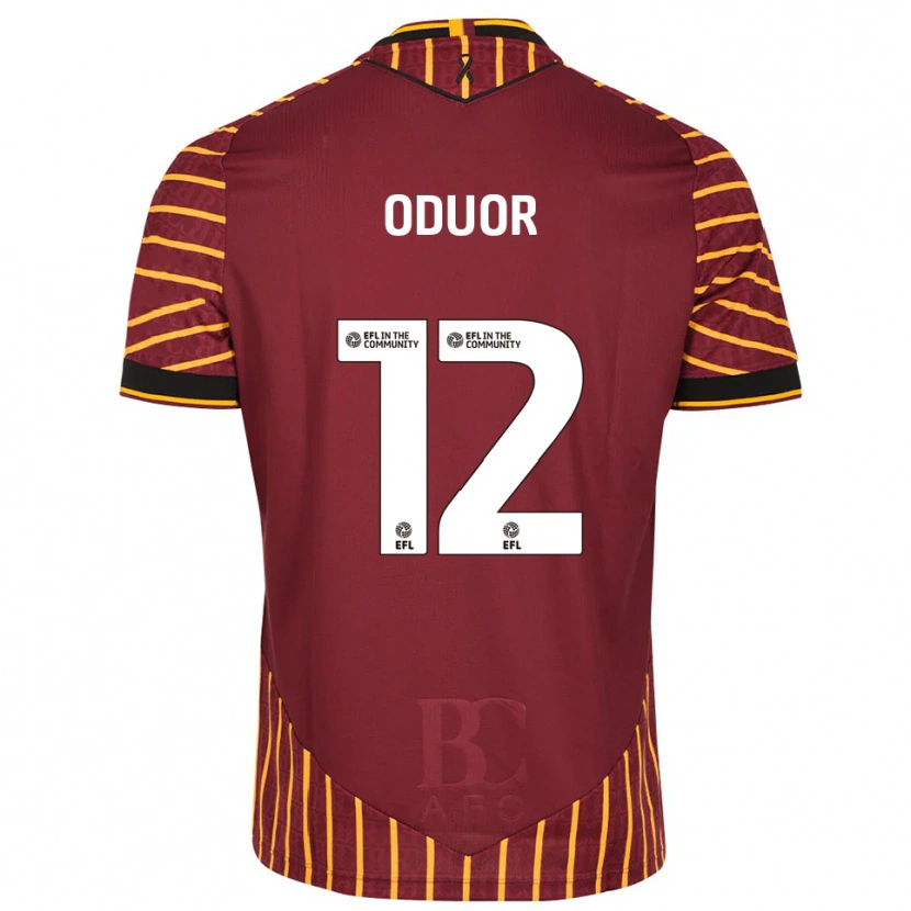 Danxen Pánské Clarke Oduor #12 Oranžová Vínová Domů Hráčské Dresy 2025/26 Dres