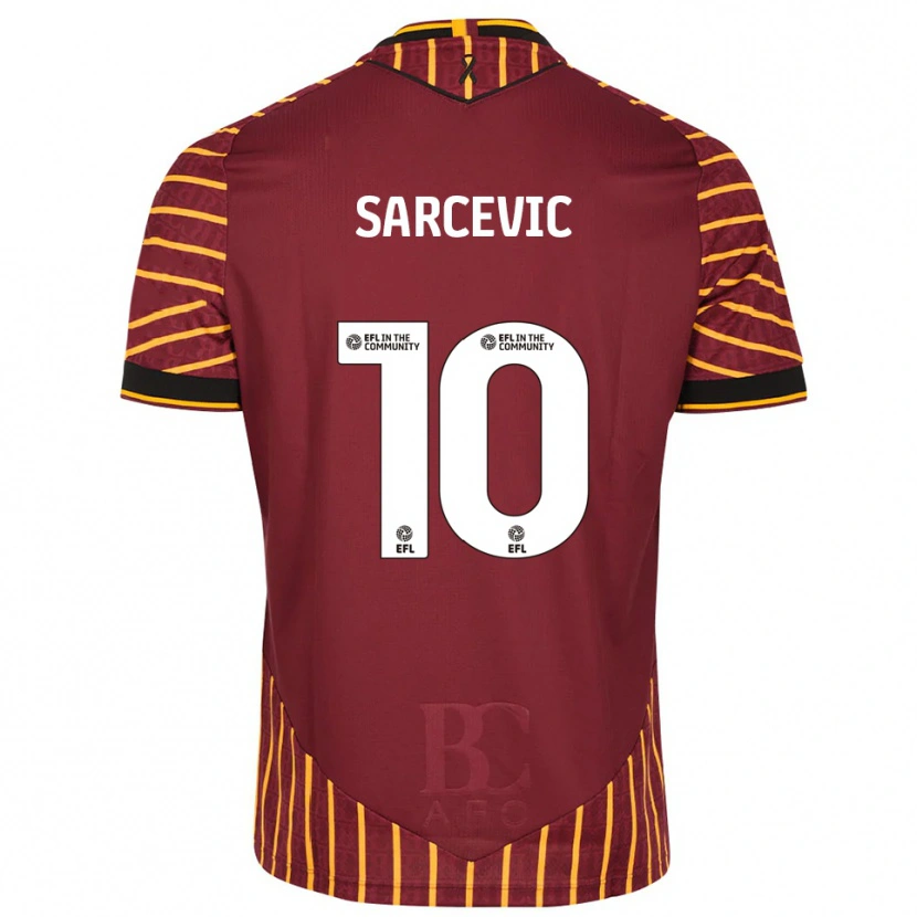 Danxen Pánské Antoni Sarcevic #10 Oranžová Vínová Domů Hráčské Dresy 2025/26 Dres