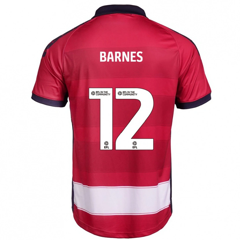 Danxen Pánské Ruby Barnes #12 Červená Bílá Domů Hráčské Dresy 2025/26 Dres