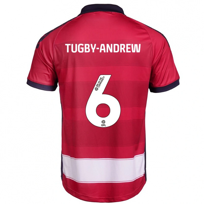 Danxen Pánské Jessica Tugby-Andrew #6 Červená Bílá Domů Hráčské Dresy 2025/26 Dres