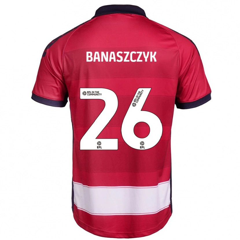 Danxen Pánské Natalie Banaszczyk #26 Červená Bílá Domů Hráčské Dresy 2025/26 Dres