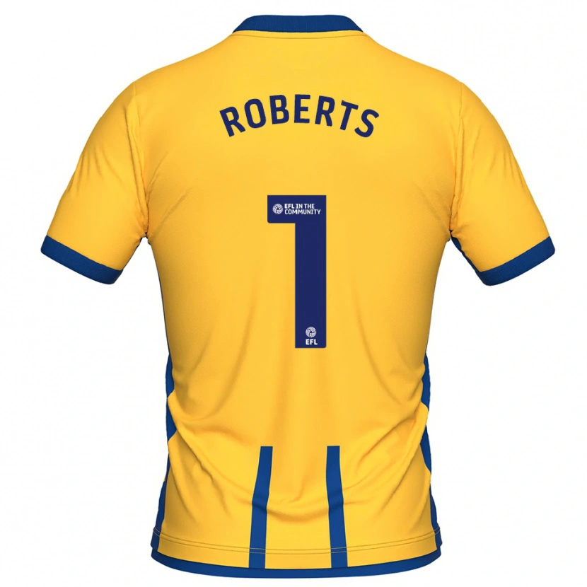 Danxen Pánské Liam Roberts #1 Žlutá Modrá Domů Hráčské Dresy 2025/26 Dres