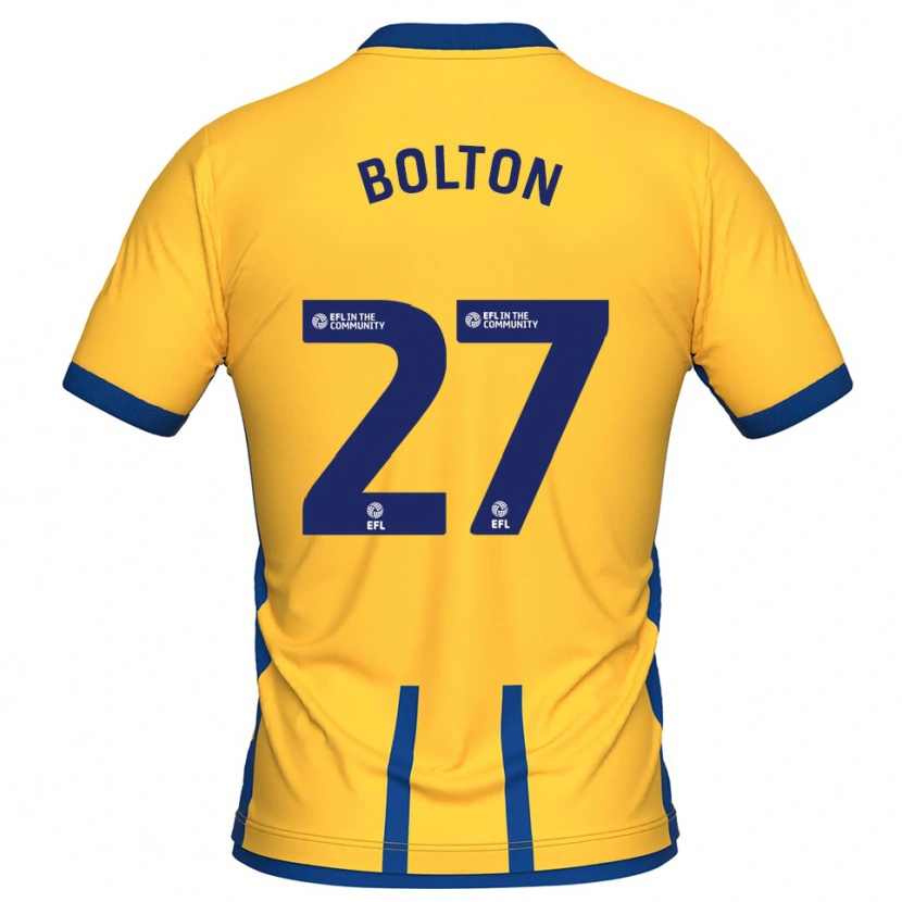 Danxen Pánské Luke Bolton #27 Žlutá Modrá Domů Hráčské Dresy 2025/26 Dres