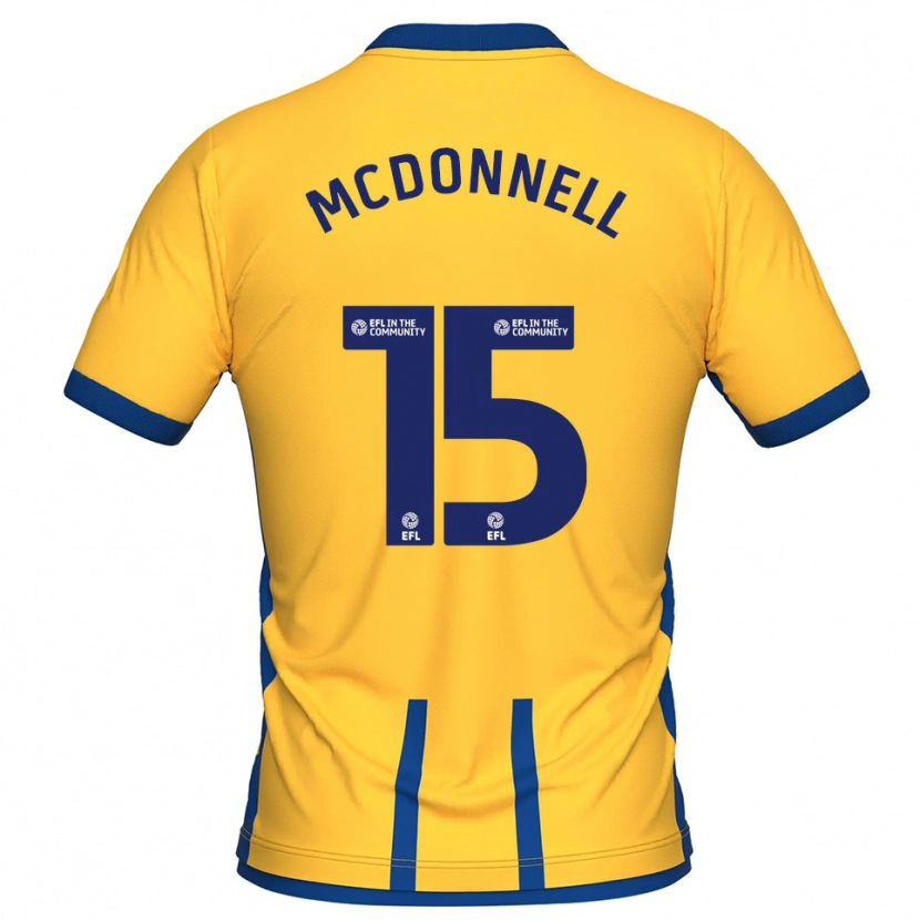 Danxen Pánské Jamie Mcdonnell #15 Žlutá Modrá Domů Hráčské Dresy 2025/26 Dres