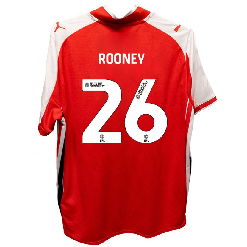 Danxen Pánské Shaun Rooney #26 Červená Bílá Domů Hráčské Dresy 2025/26 Dres