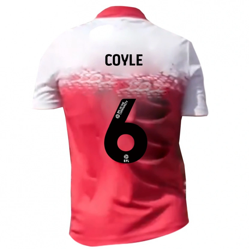 Danxen Pánské Liam Coyle #6 Červená Bílá Domů Hráčské Dresy 2025/26 Dres