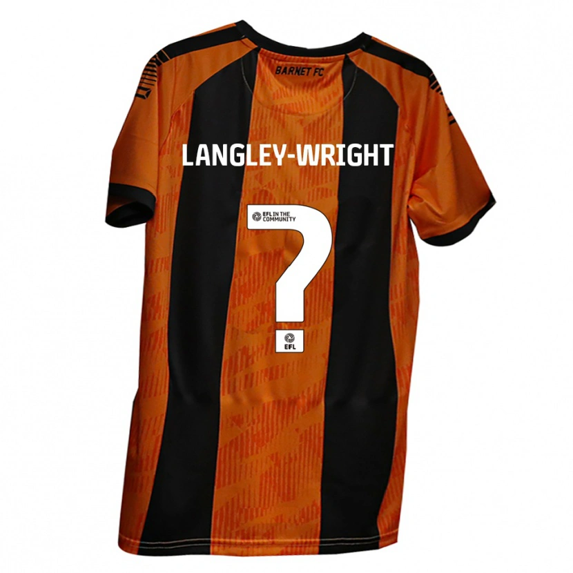 Danxen Pánské Portia-Milan Langley-Wright #0 Oranžová Černá Domů Hráčské Dresy 2025/26 Dres