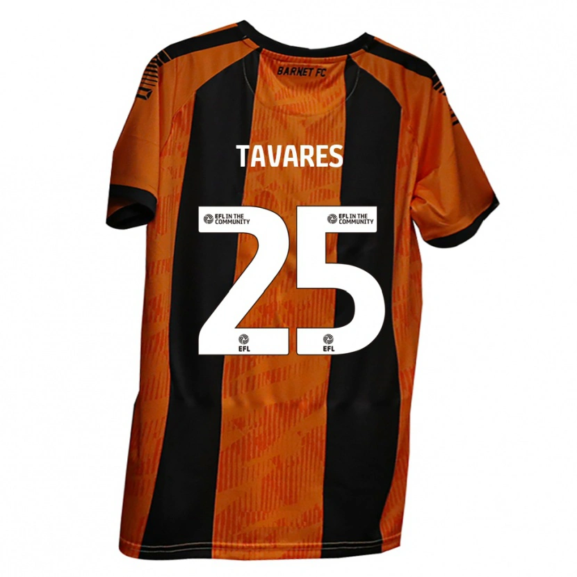 Danxen Pánské Nikola Tavares #25 Oranžová Černá Domů Hráčské Dresy 2025/26 Dres