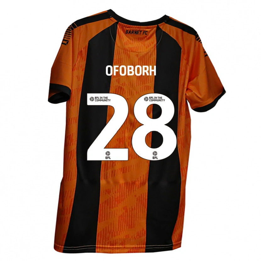 Danxen Pánské Nnamdi Ofoborh #28 Oranžová Černá Domů Hráčské Dresy 2025/26 Dres