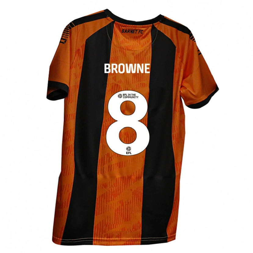 Danxen Pánské Rhys Browne #8 Oranžová Černá Domů Hráčské Dresy 2025/26 Dres