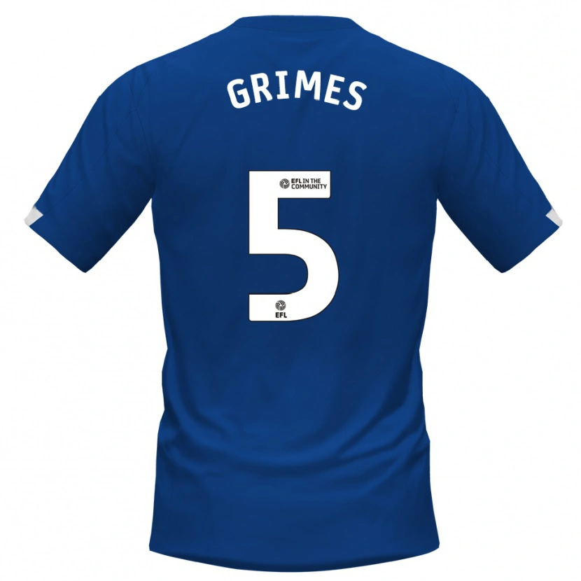 Danxen Pánské Jamie Grimes #5 Modrá Bílá Domů Hráčské Dresy 2025/26 Dres
