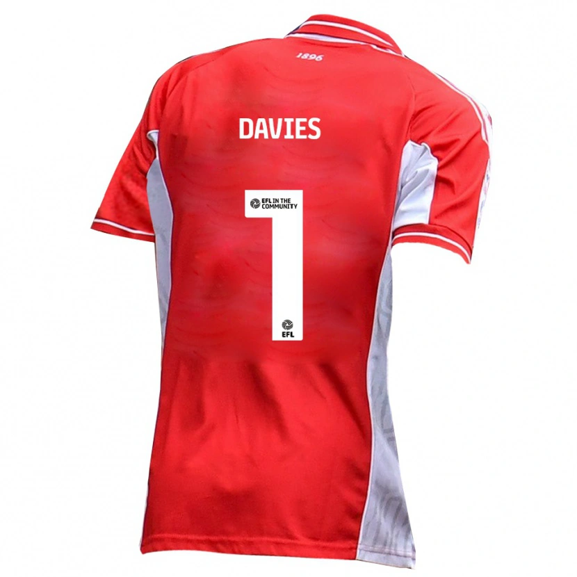 Danxen Pánské Harvey Davies #1 Červená Bílá Domů Hráčské Dresy 2025/26 Dres
