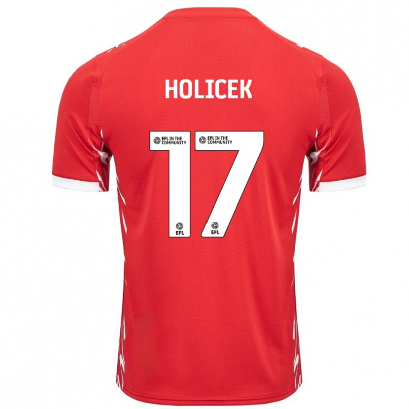 Danxen Pánské Matus Holicek #17 Červená Bílá Domů Hráčské Dresy 2025/26 Dres