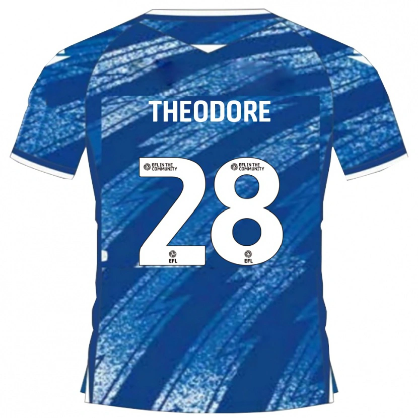 Danxen Pánské Damien Theodore #28 Modrá Bílá Domů Hráčské Dresy 2025/26 Dres