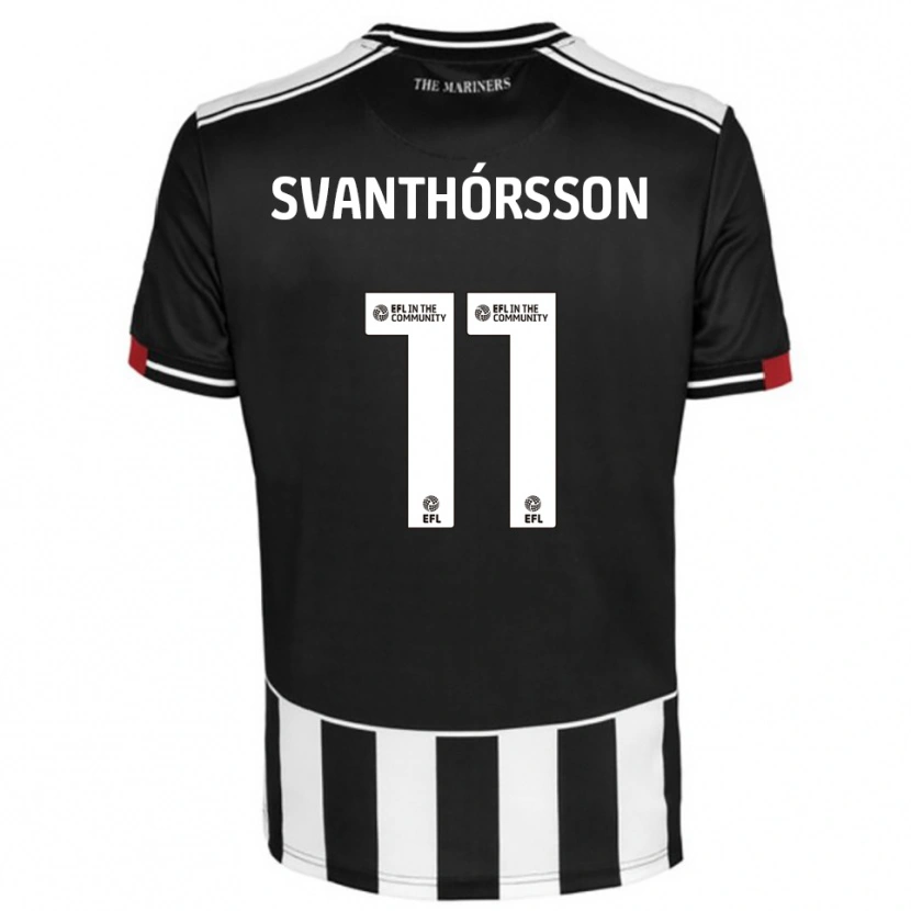Danxen Pánské Jason Dadi Svanthórsson #11 Černá Bílá Červená Domů Hráčské Dresy 2025/26 Dres