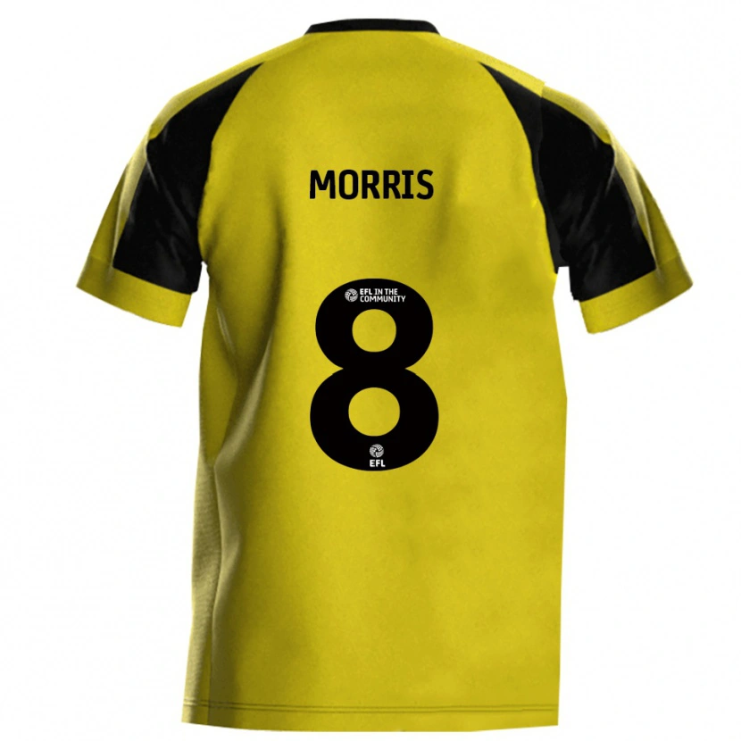 Danxen Pánské Bryn Morris #8 Žlutá Šedá Domů Hráčské Dresy 2025/26 Dres