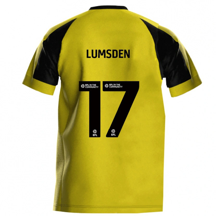 Danxen Pánské Alfie Lumsden #17 Žlutá Šedá Domů Hráčské Dresy 2025/26 Dres