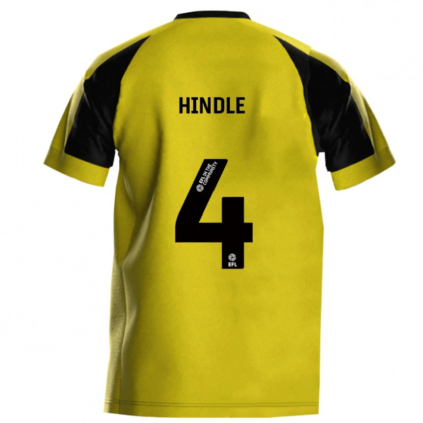 Danxen Pánské Harry Hindle #4 Žlutá Šedá Domů Hráčské Dresy 2025/26 Dres