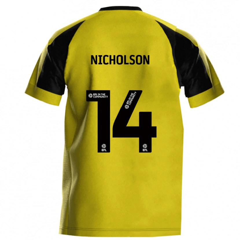 Danxen Pánské Charlie Nicholson #14 Žlutá Šedá Domů Hráčské Dresy 2025/26 Dres