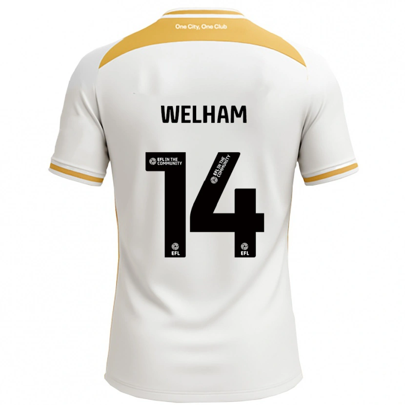 Danxen Pánské Madeline Welham #14 Bílá Zlatá Domů Hráčské Dresy 2025/26 Dres