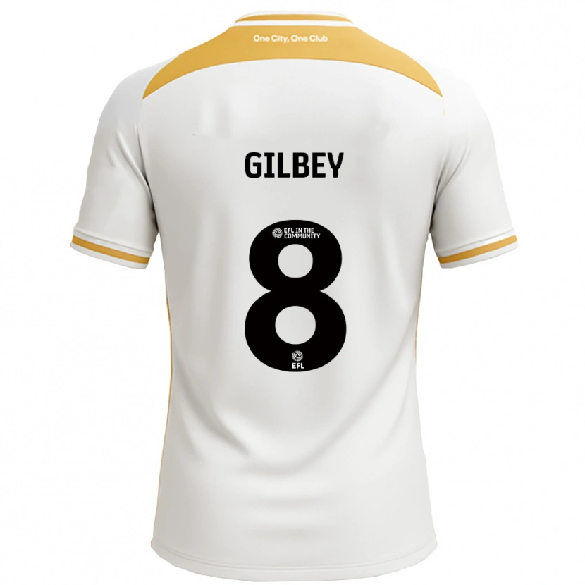 Danxen Pánské Alex Gilbey #8 Bílá Zlatá Domů Hráčské Dresy 2025/26 Dres