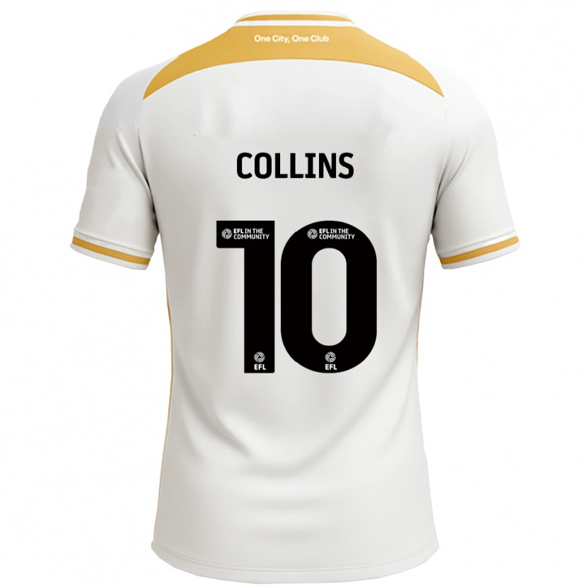 Danxen Pánské Aaron Collins #10 Bílá Zlatá Domů Hráčské Dresy 2025/26 Dres