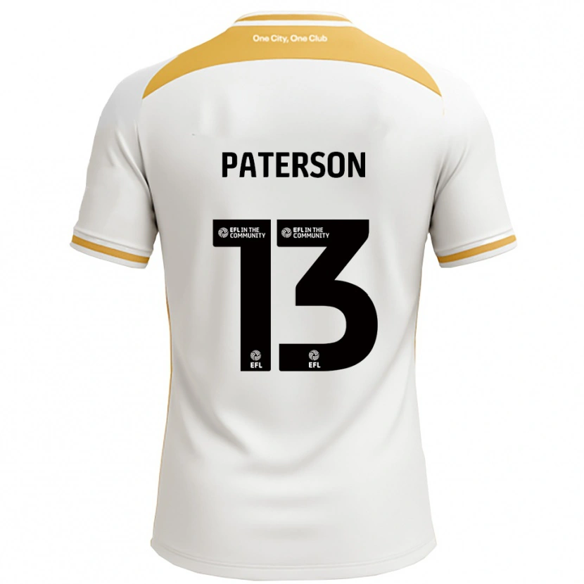 Danxen Pánské Callum Paterson #13 Bílá Zlatá Domů Hráčské Dresy 2025/26 Dres