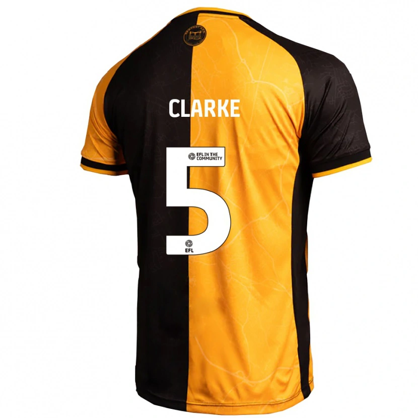 Danxen Pánské James Clarke #5 Žlutá Černá Domů Hráčské Dresy 2025/26 Dres