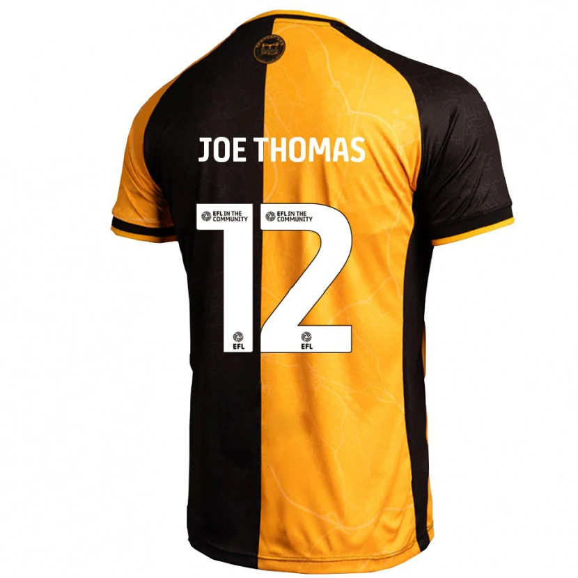 Danxen Pánské Joe Thomas #12 Žlutá Černá Domů Hráčské Dresy 2025/26 Dres