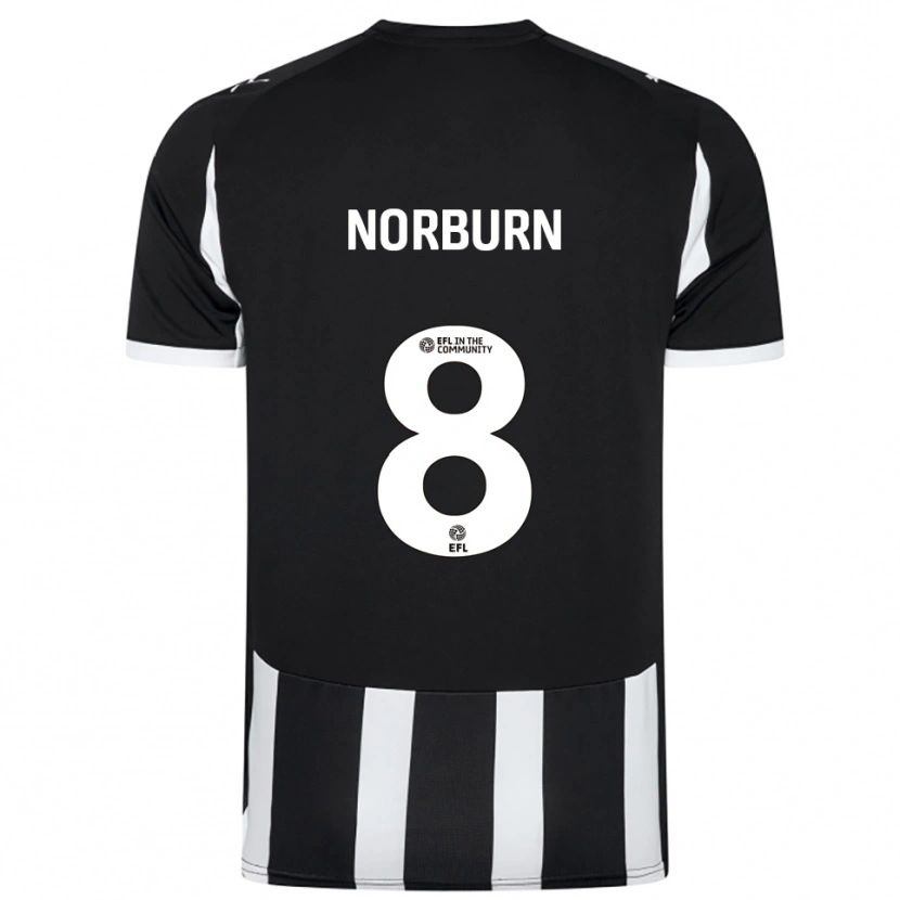 Danxen Pánské Oliver Norburn #8 Černá Bílá Domů Hráčské Dresy 2025/26 Dres