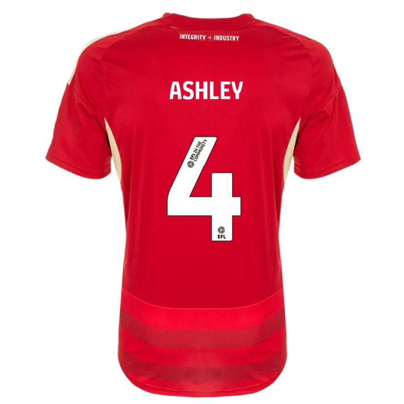 Danxen Pánské Ossama Ashley #4 Červená Bílá Domů Hráčské Dresy 2025/26 Dres