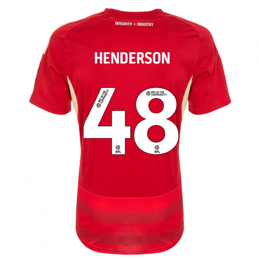 Danxen Pánské Alfie Henderson #48 Červená Bílá Domů Hráčské Dresy 2025/26 Dres