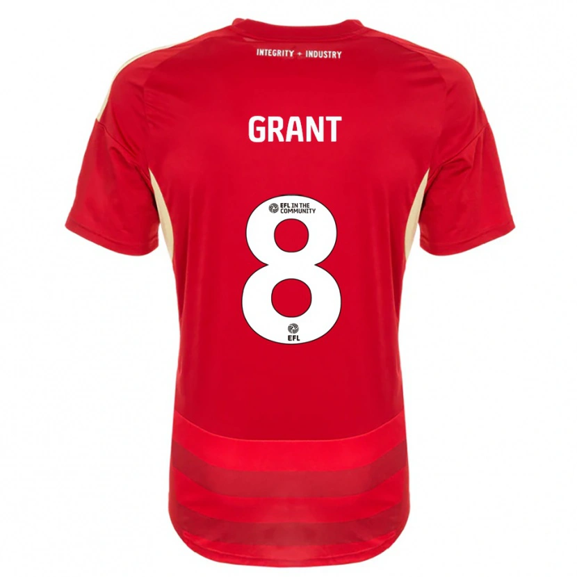 Danxen Pánské Jorge Grant #8 Červená Bílá Domů Hráčské Dresy 2025/26 Dres
