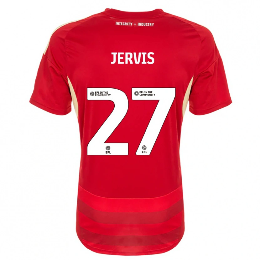 Danxen Pánské Lizzie Jervis #27 Červená Bílá Domů Hráčské Dresy 2025/26 Dres