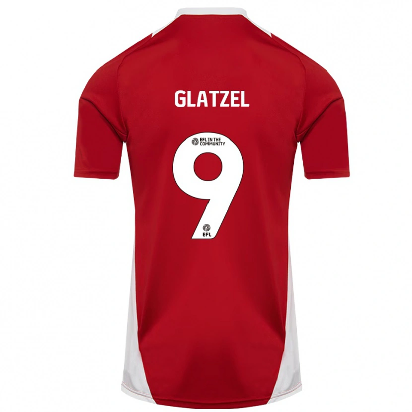 Danxen Pánské Paul Glatzel #9 Červená Bílá Zlatá Domů Hráčské Dresy 2025/26 Dres