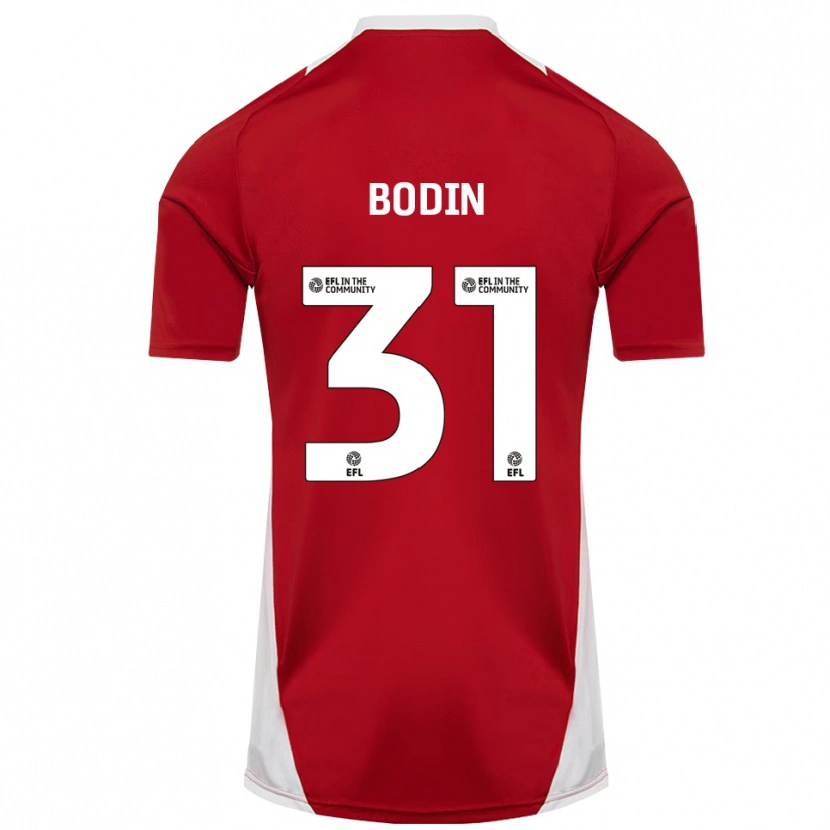 Danxen Pánské Billy Bodin #31 Červená Bílá Zlatá Domů Hráčské Dresy 2025/26 Dres