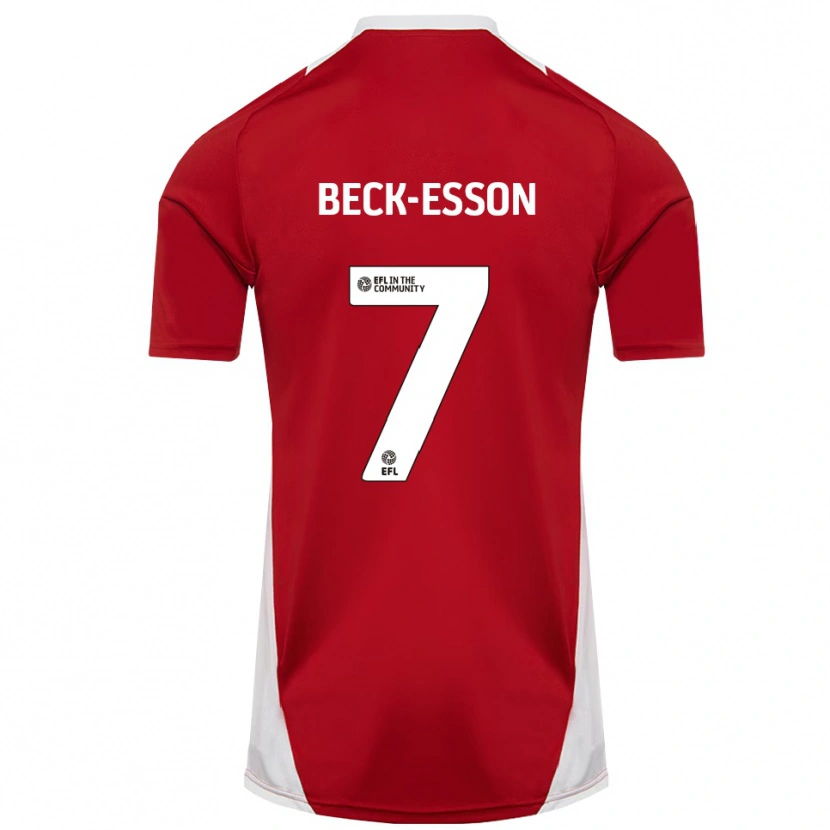 Danxen Pánské Holly Beck-Esson #7 Červená Bílá Zlatá Domů Hráčské Dresy 2025/26 Dres