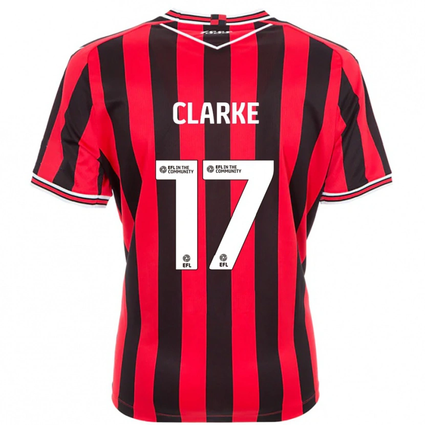 Danxen Pánské Courtney Clarke #17 Červená Černá Domů Hráčské Dresy 2025/26 Dres